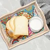 (35*24.5cm)Wooden Retro Mandala Pattern 5D DIY Diamond Painting Serving Tray with Handle Kit