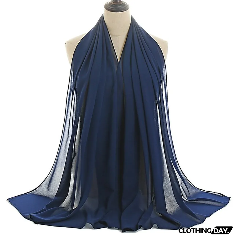 180*75cm Muslim Fashion Chiffon Hijab Scarf Women Scarves Long Shawl Islamic Hijabs Simple Head Scarf Solid Wrap Turban