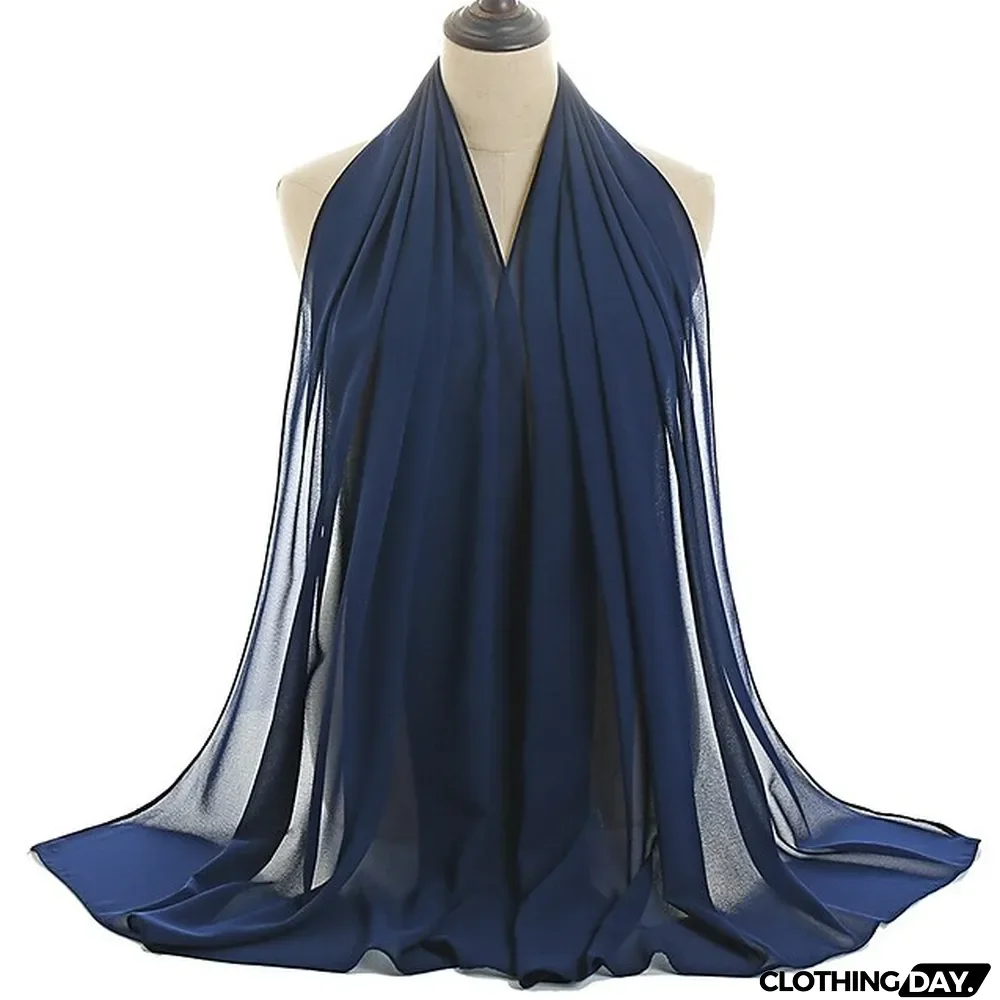 180*75cm Muslim Fashion Chiffon Hijab Scarf Women Scarves Long Shawl Islamic Hijabs Simple Head Scarf Solid Wrap Turban