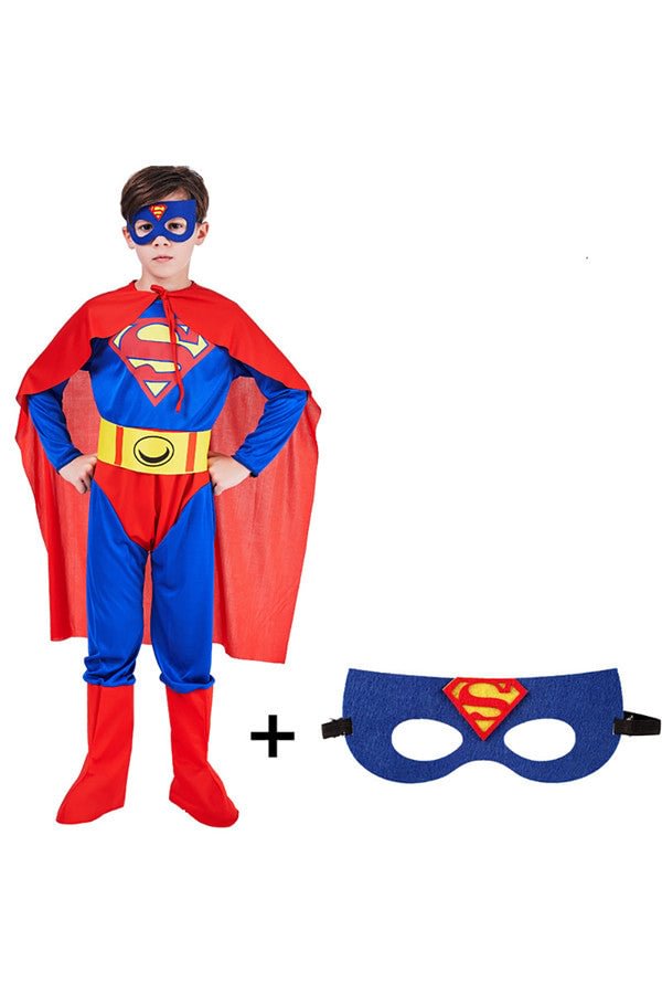 Cool Halloween Cosplay Superhero Superman Kids Costume For Boys Red-elleschic