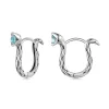 925 Sterling Silver Serpent Huggie Hoop Earrings 