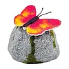 Solar Butterfly Garden Statue Waterproof Imitation Stone Landscape Light for Outdoor Yard Patio Decor for Women Mom Grandma