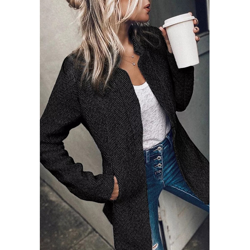 Pocket Design Long Sleve Casual Coat wearshes