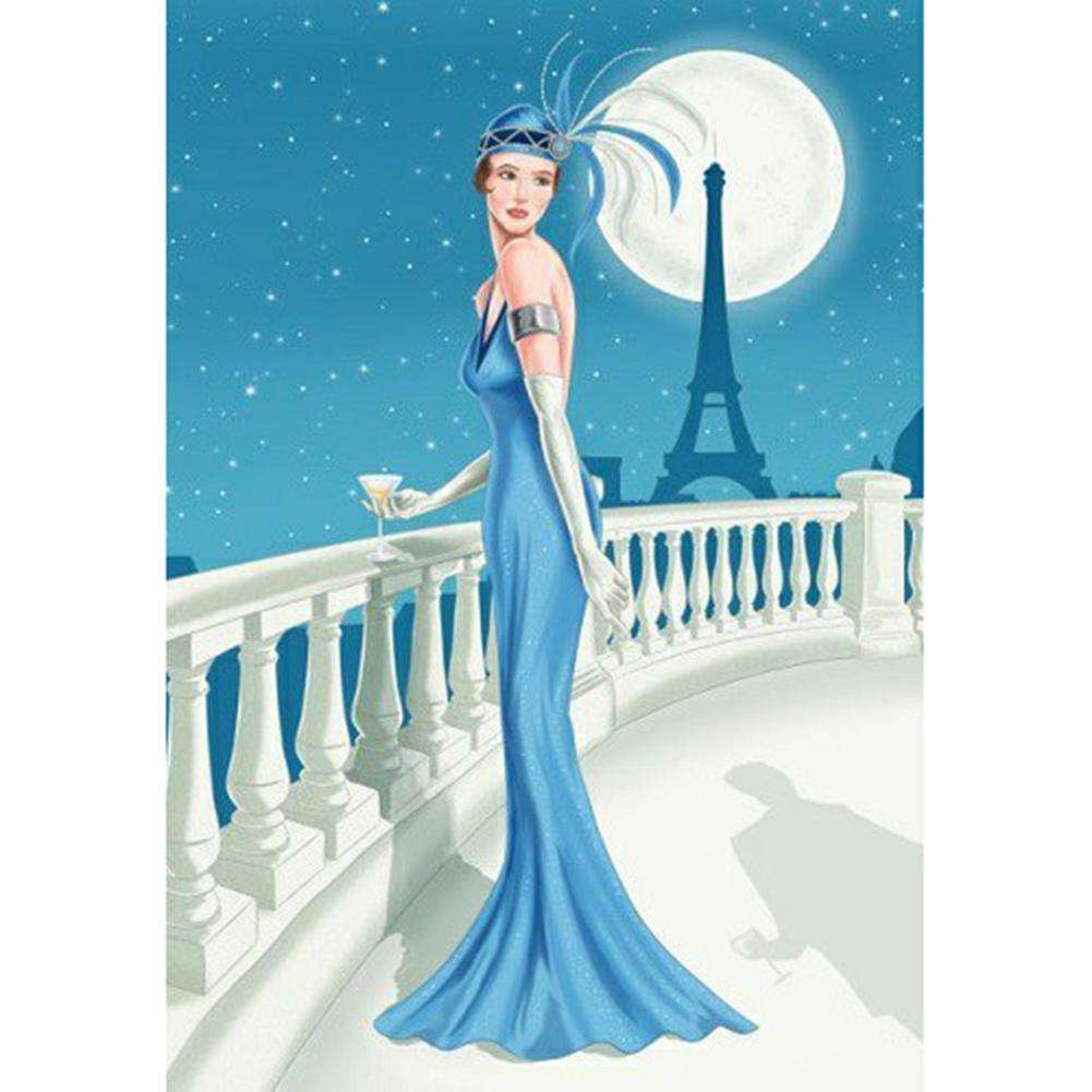 

35*50CM - Round Drill Diamond Painting - Elegant Lady, 501 Original
