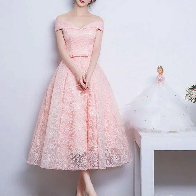 Elegant A Line Off Shoulder Lace Dress SP13630