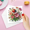 (US Local)6Pcs Ladybug Bee Diamond Painting Greeting Card for Holiday Party Favors