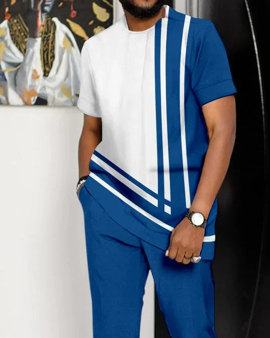 Men's Casual Colorblock Walking Suit-483
