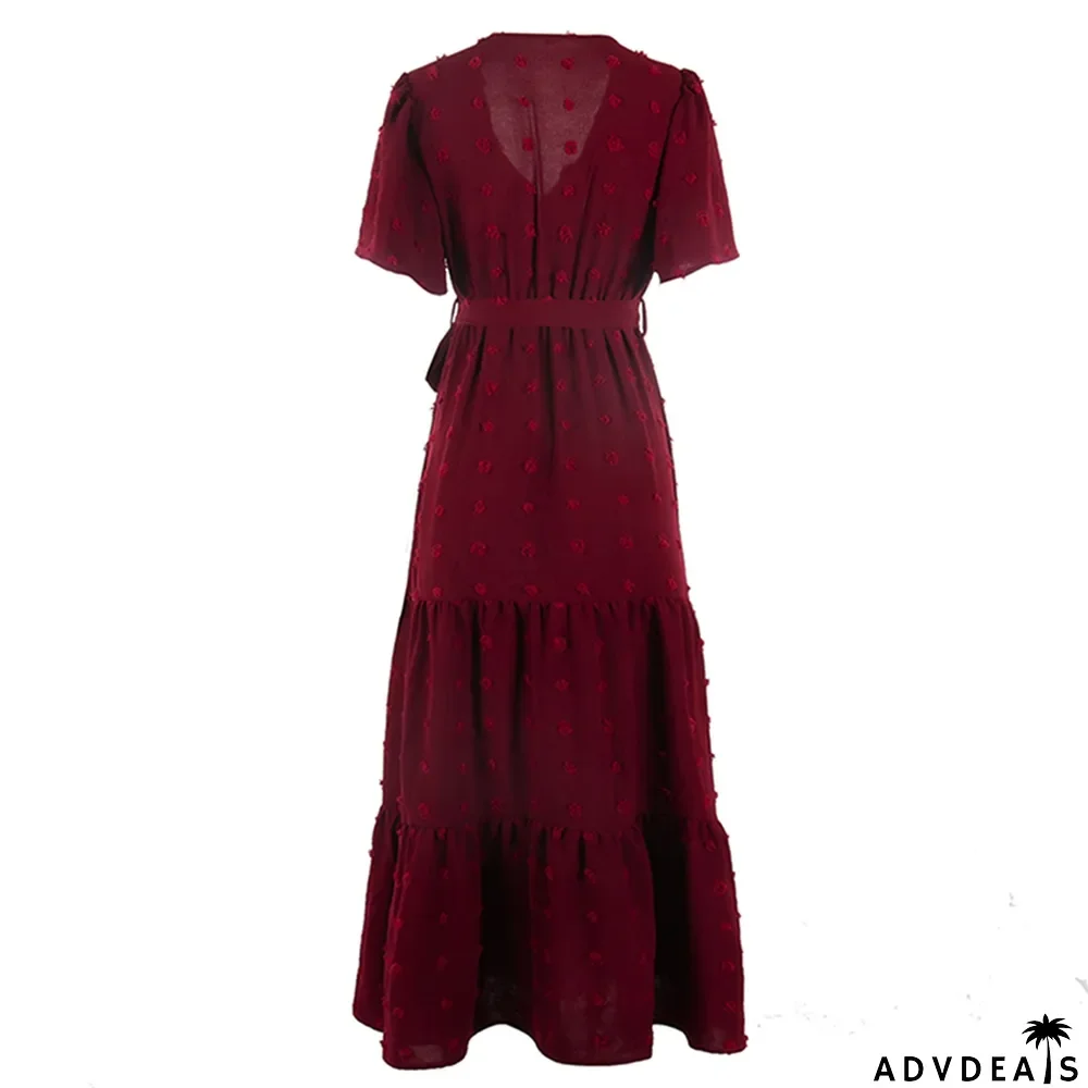 Women's Elegant V Neck High Waist Camisole Casual Fashion Maxi Dress