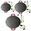 Smokeless Electric BBQ Grill Baking Trays with Handles Removable Grilling Plate 12/14/16in Round Nonstick Cooking Griddle Pan for Steaks Burgers Pancakes