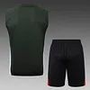 2025/2026 Bayern Munich Pre-Match Training Dark Green Vest+Shorts Football1:1 Thai Quality