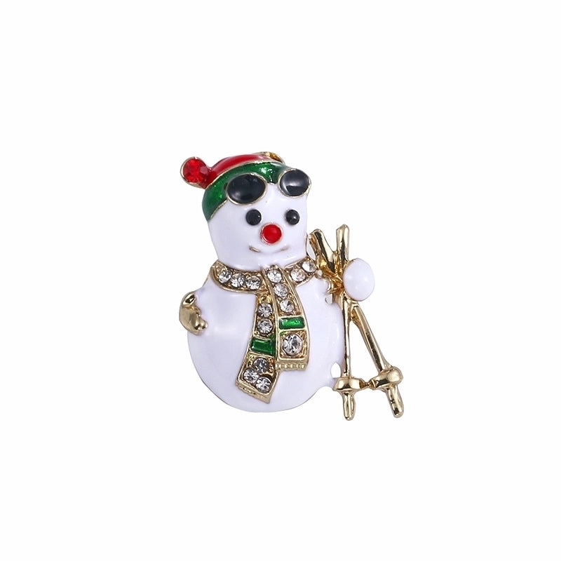 Fashion Pin Christmas Tree Alloy Plating Rhinestones Women’S Brooches