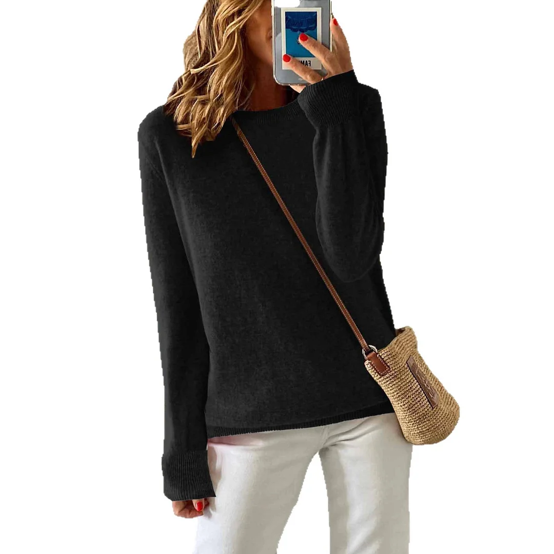 Athvotar Athvotar Sheintemu Autumn And Winter Long Sleeve Simple Solid Color Sweater New