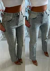 Women's Rhinestone Casual Denim Trousers