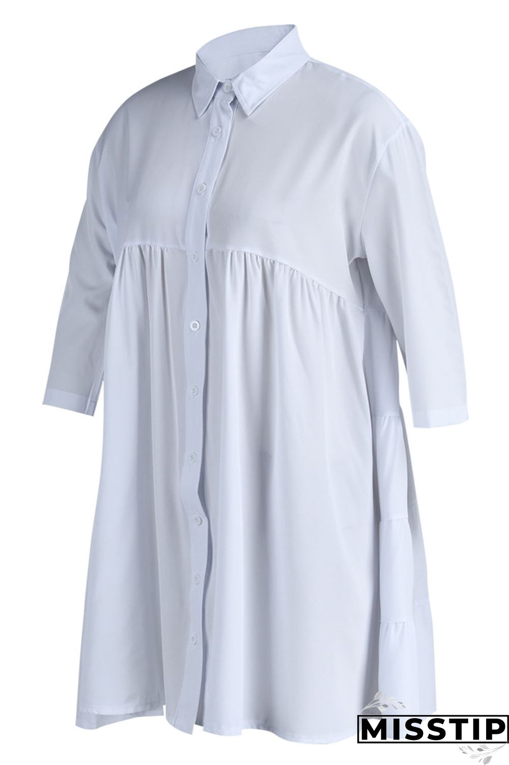 Black Casual Solid Patchwork Buckle Turndown Collar A Line Dresses