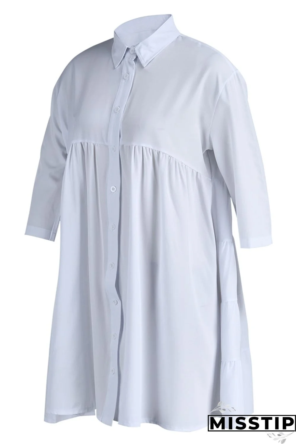 Black Casual Solid Patchwork Buckle Turndown Collar A Line Dresses