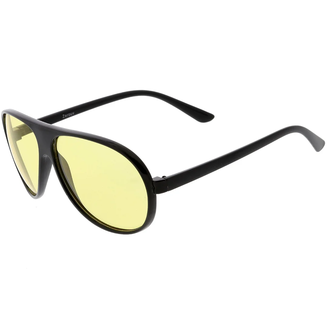 Retro Oversize Flat Top Aviator glasses Blue Blocker Lens 64mm