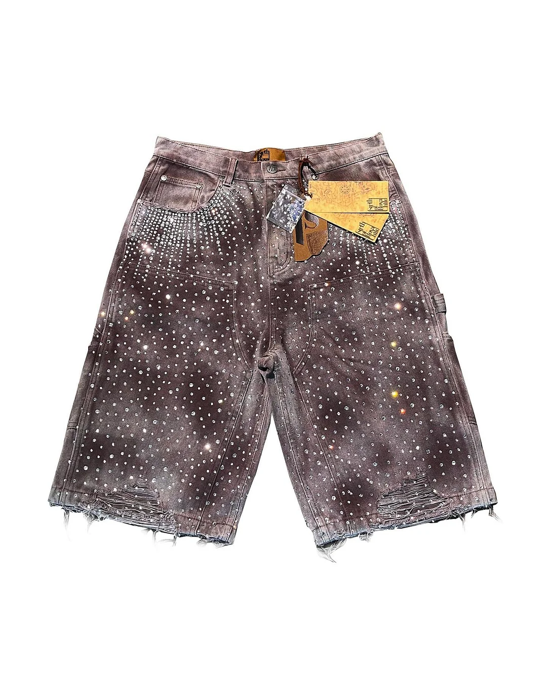 Aonga Y2k Shorts Men Retro Hip Hop Rhinestone Pattern Harajuku Fashion Loose Gym Basketball Shorts Goth Casual Sweatpants Streetwear aonga