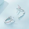 Butterfly Shaped Hoop Earrings 925 Silver 