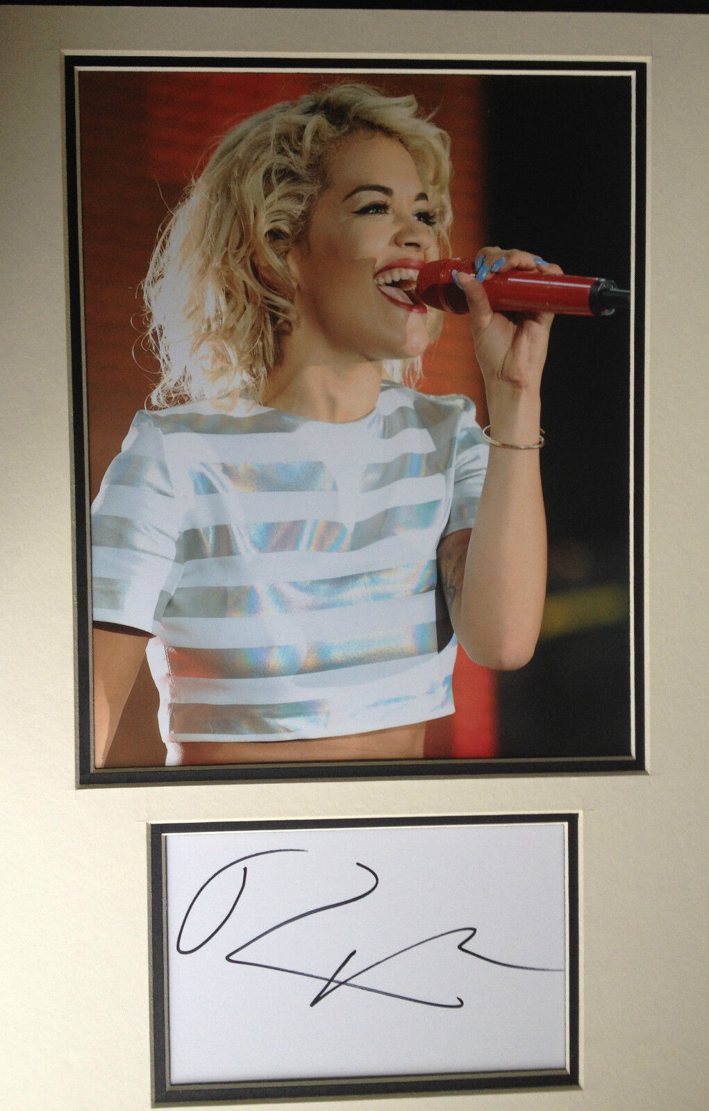 RITA ORA - CHART TOPPING SINGER - EXCELLENT SIGNED COLOUR Photo Poster painting DISPLAY