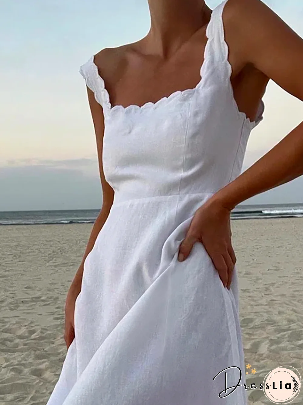 Plus size Casual Plain Sleeveless Dress