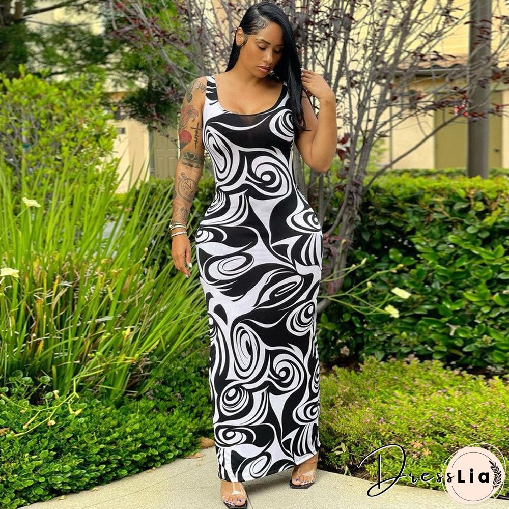 Womens Sleeveless Slim Dress New Spring And Summer Fashion Sexy U-Neck Off Shoulder Ruffle