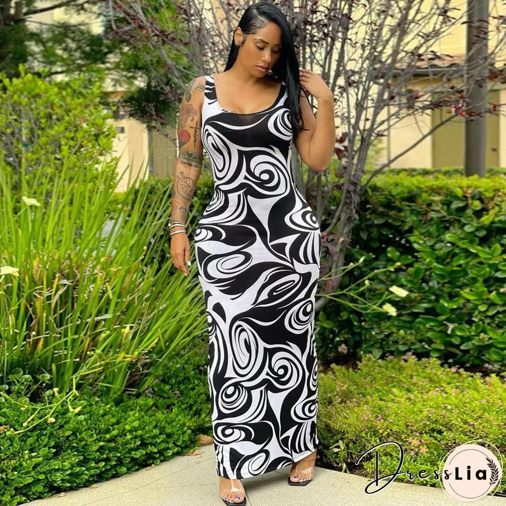 Womens Sleeveless Slim Dress New Spring And Summer Fashion Sexy U-Neck Off Shoulder Ruffle