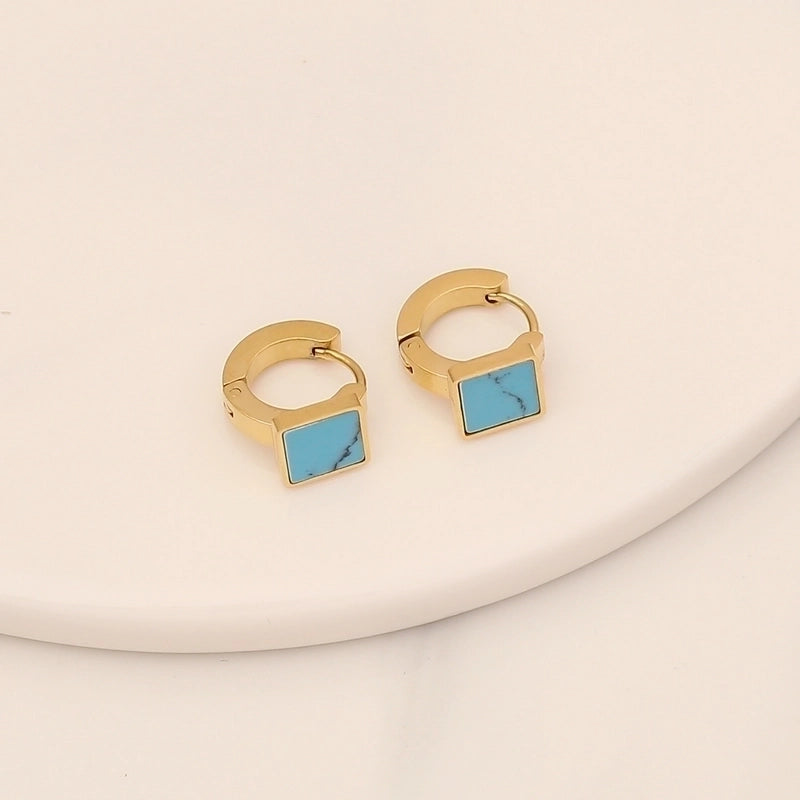 1 Pair Fashion Heart Shape Butterfly Plating Stainless Steel Earrings