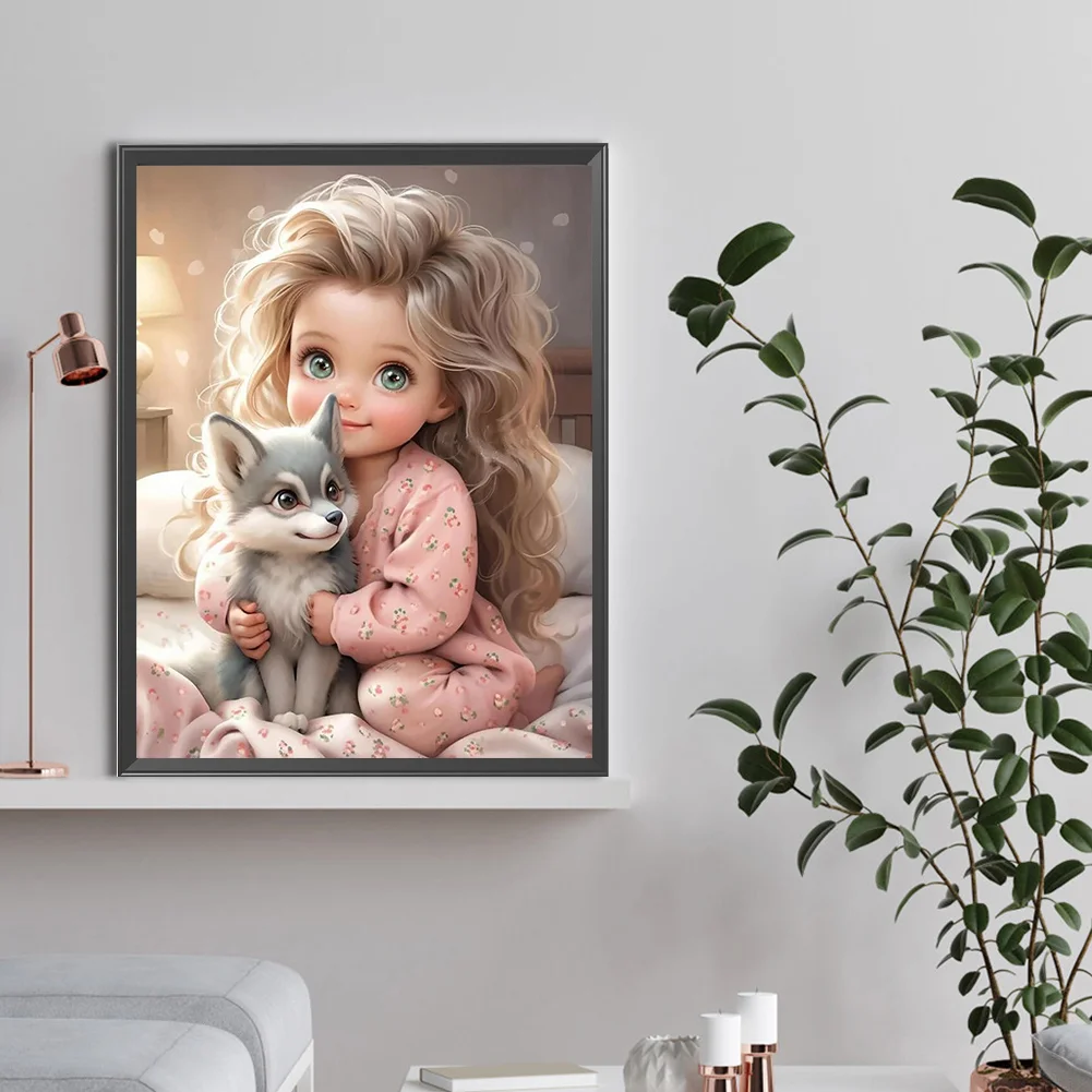 Diamond Painting - Full Round Drill - Curly Hair Big Eyes Girl(Canvas|30*40cm)