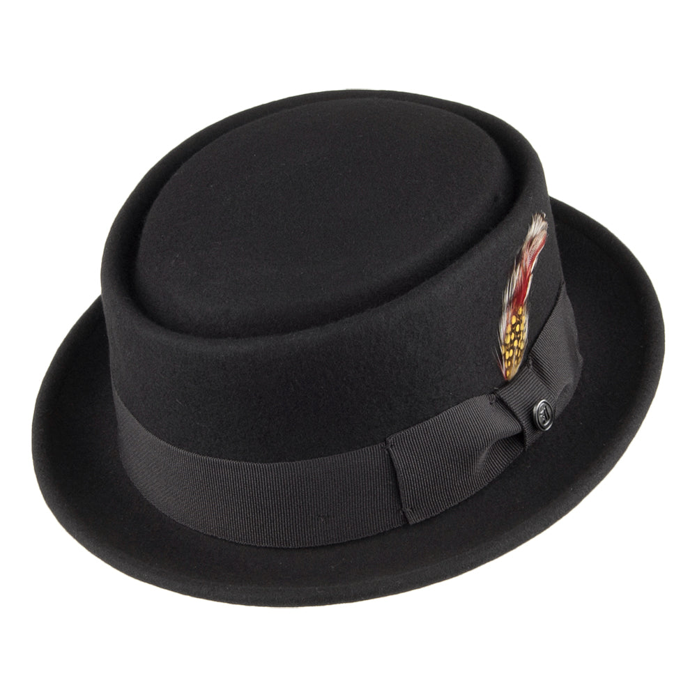 Jaxon & James Crushable Wool Pork Pie Hat - Black
