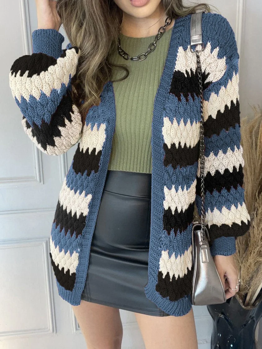 Women's Long Sleeve V-neck Cardigan Sweater Top