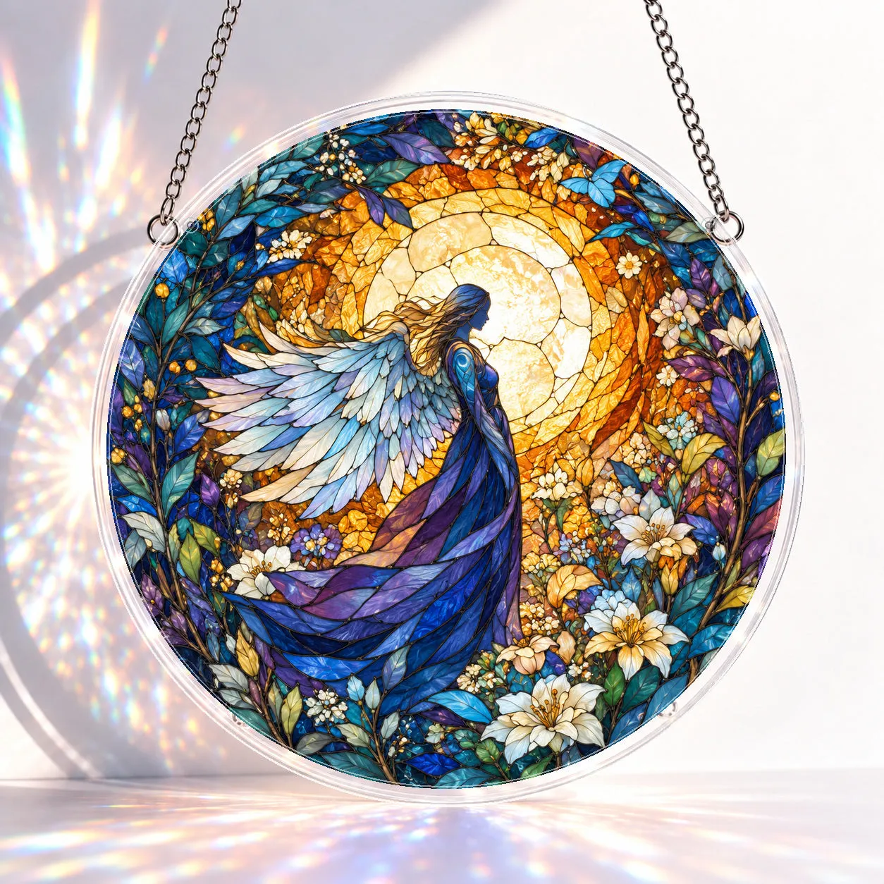 Golden Angel Garden Stained Glass Suncatcher Puzzle