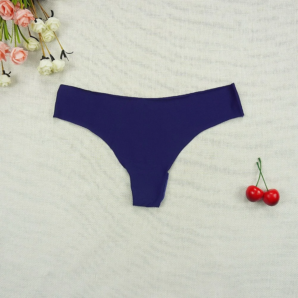 Billionm Seamless Thongs Sexy Ice Silk Panties String Woman Underwear Sports Panty Intimate Low-rise Underpants Tback