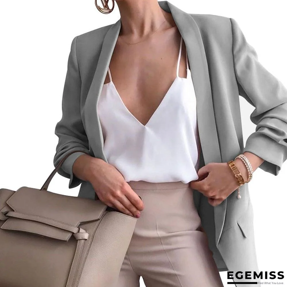 Long Sleeve Pocket Decor Blazer Coat | EGEMISS