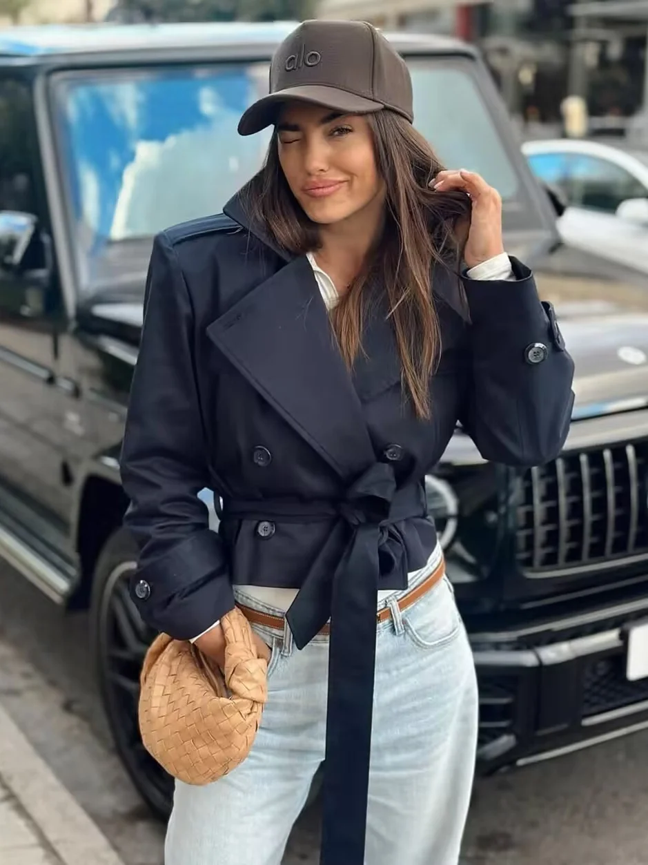 Nigikala Nigikala Tie With Long-Sleeved Wind Coat Jacket Top 2025 Spring And Autumn New A14090