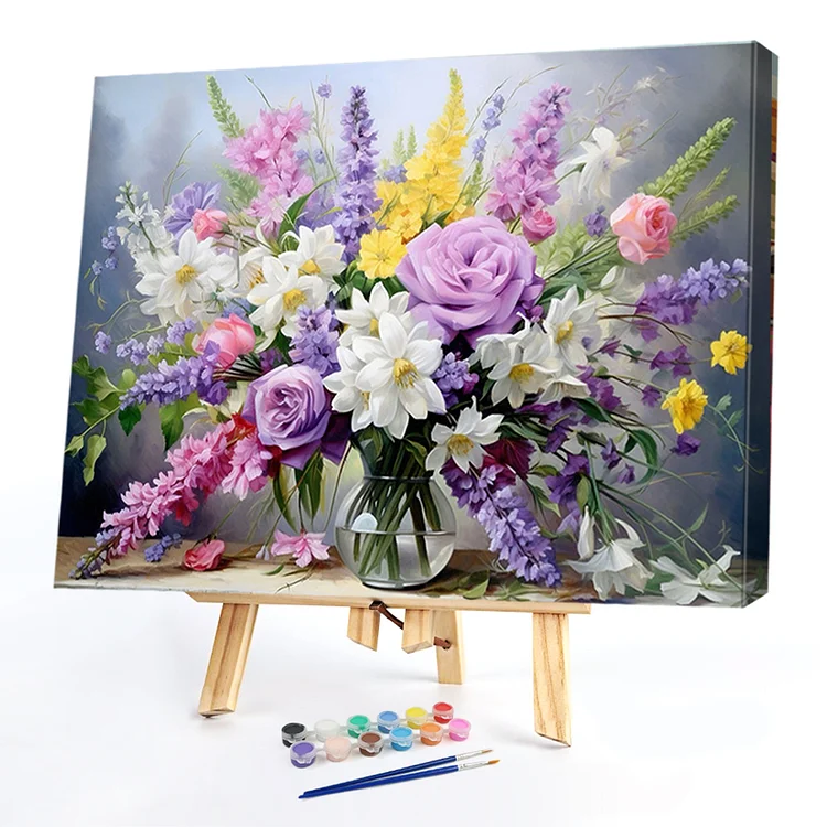 Oil Paint By Numbers -  Purple Bouquet  50*40CM