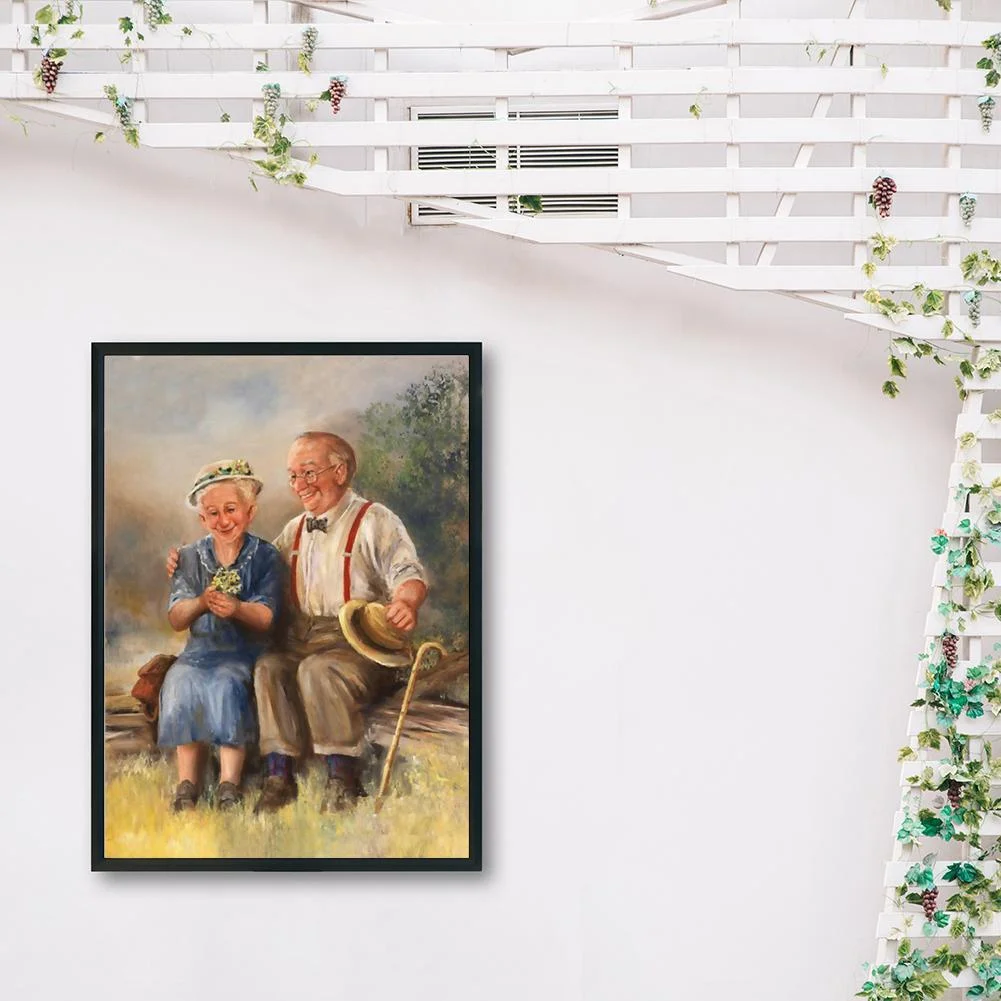 Diamond Painting - Full Round Drill - Warm Old Lovers(30*40cm)