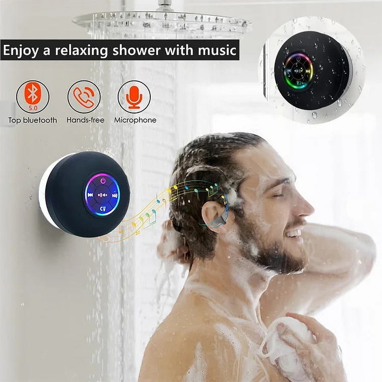 🎉Bathroom Waterproof Wireless Bluetooth Speakers with LED Light