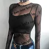 Mesh long sleeve t-shirt top