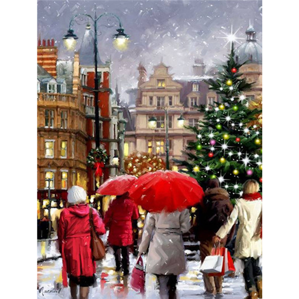 

40*50CM - Square Drill Diamond Painting - Christmas Streetscape, 501 Original