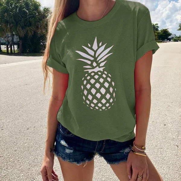 Fashion pineapple print T-shirt