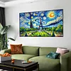 Tour Eiffel &agrave; la nuit &eacute;toil&eacute;e drill ronde peinture diamant-70 * 40cm (grande taille)