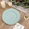 10 Pack | 9" Jade / Gold Scalloped Rim Plastic Dinner Plates, Disposable Party Plates