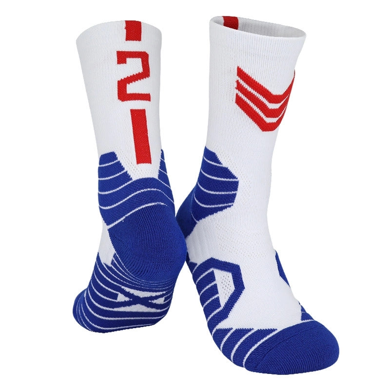 Curry Professional Basketball Socks Men’s High-top Breathable Combat Socks Training Mid-calf Socks Non-slip Sports Socks Men’s