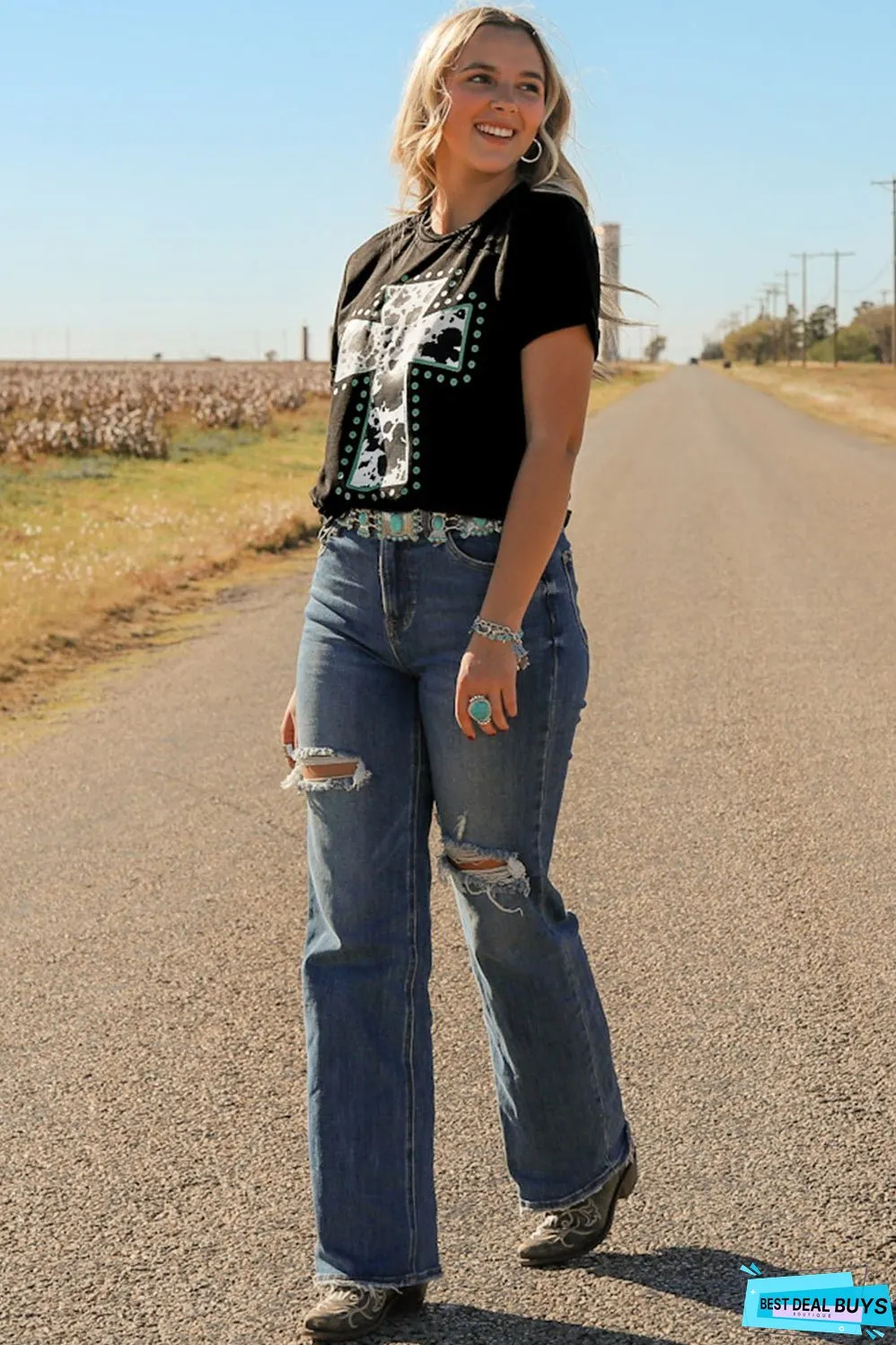 Animal Print Cross Graphic Tee