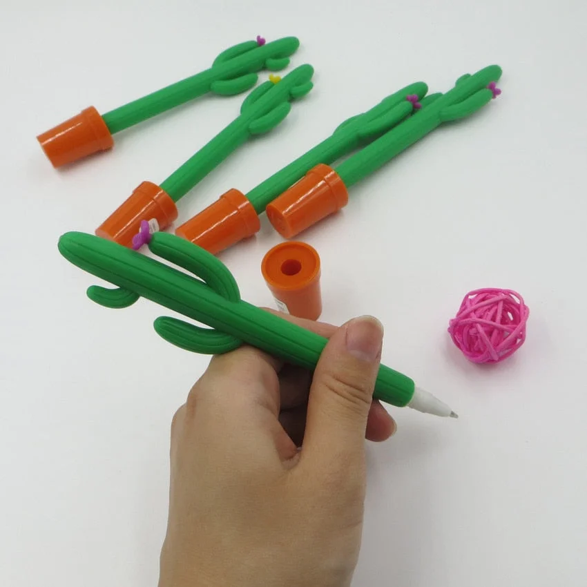1 Pcs Lytwtw's Stationery Cute Kawaii Cactus Potted Plant Ballpoint Pen Office School Supply Novel Creative Gift Funny ornament