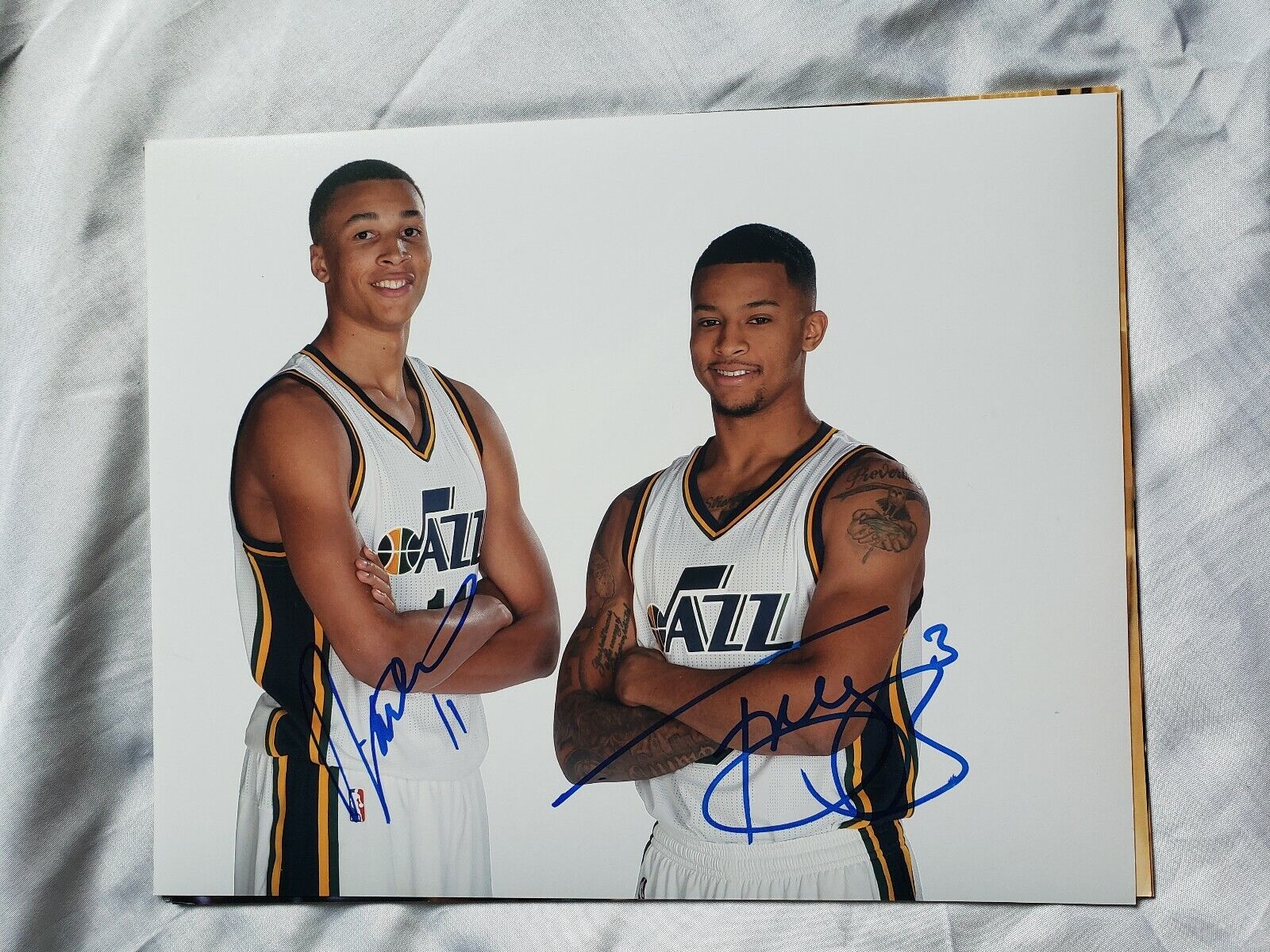 DANTE EXUM TREY BURKE UTAH JAZZ SIGNED AUTOGRAPHED 8x10 Photo Poster painting COA BASKETBALL