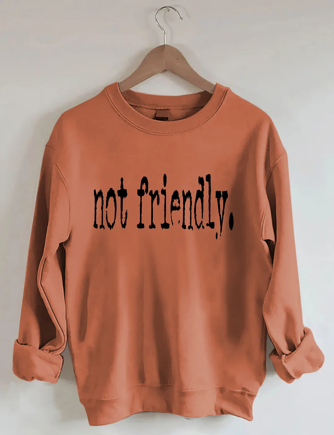 Not Friendly Typography Sweatshirt