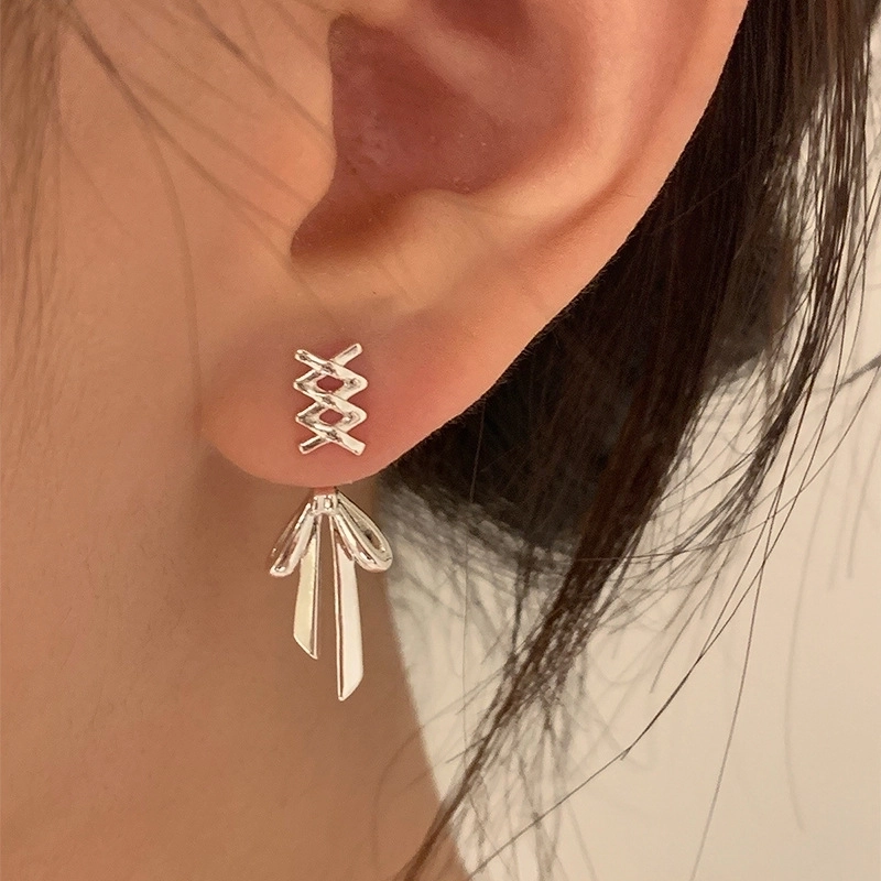 1 Pair Casual Minimalist Streetwear Bow Knot Plating Copper Drop Earrings