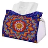 (24cm)Diamond Art Tissue Box Cover DIY PU Desktop Organizer Large(Mandala)