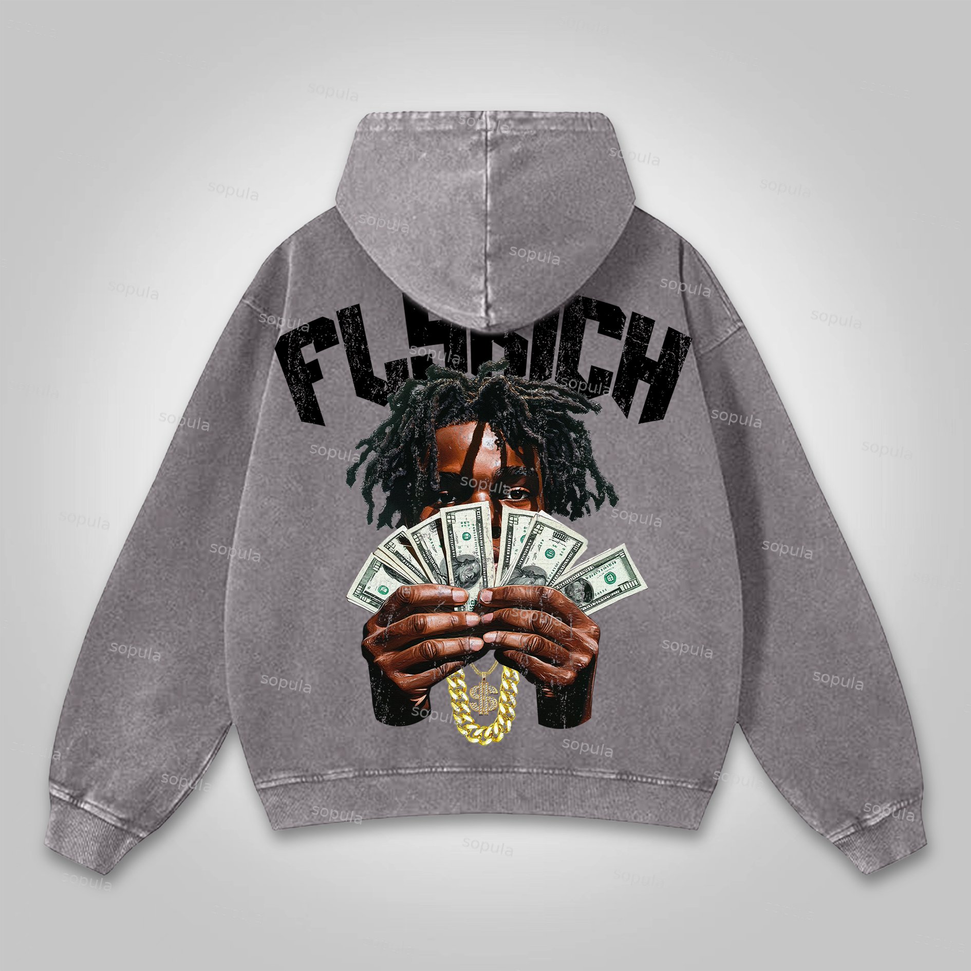 Sopula Vintag Rich Boys Graphic Washed Hoodie